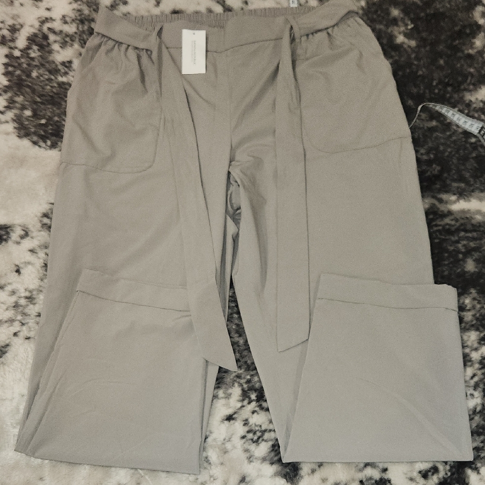 Banana Republic Tannish Grey Track Pants with Elastic Waistband